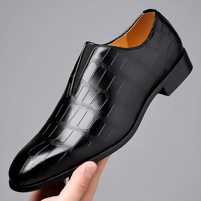 Chaussures habillées homme effet croco, vue 3