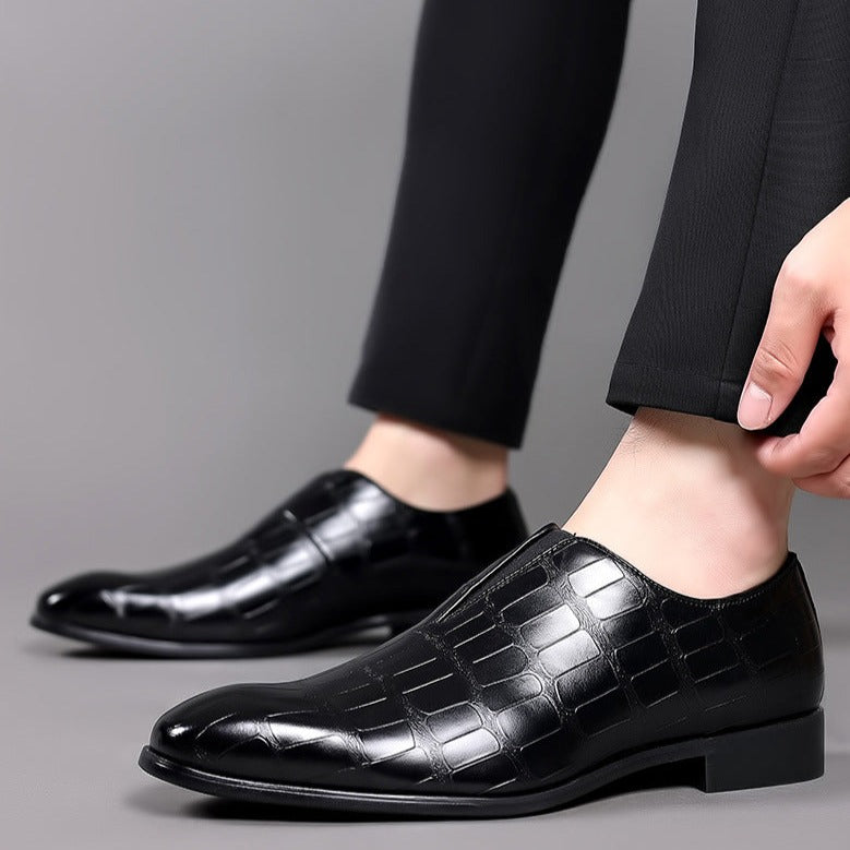 Chaussures habillées homme effet croco, coloris Noir