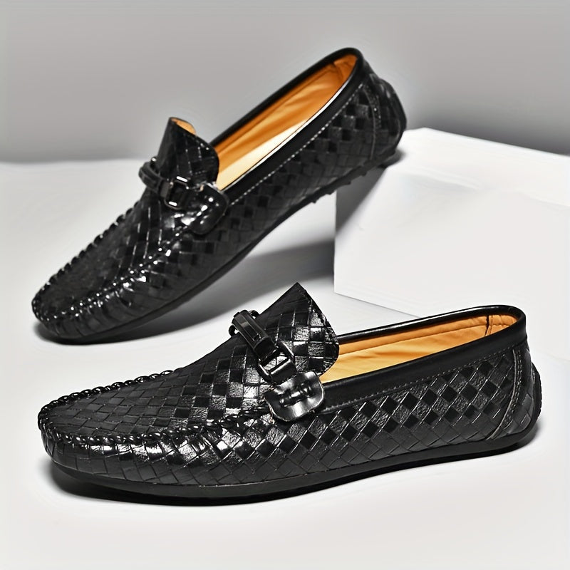Mocassins homme effet tressé à boucle, vue 3