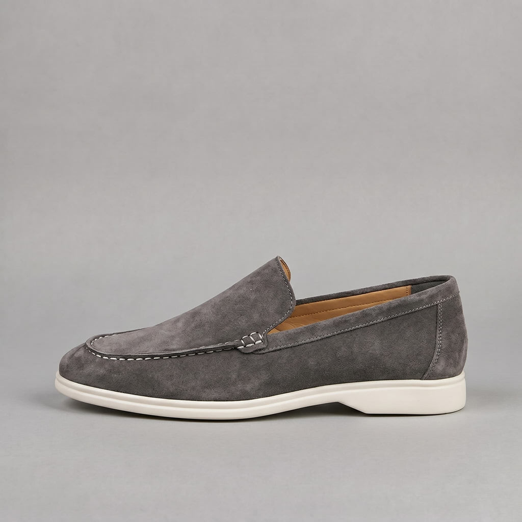 Mocassins homme en daim, coloris Gris foncé