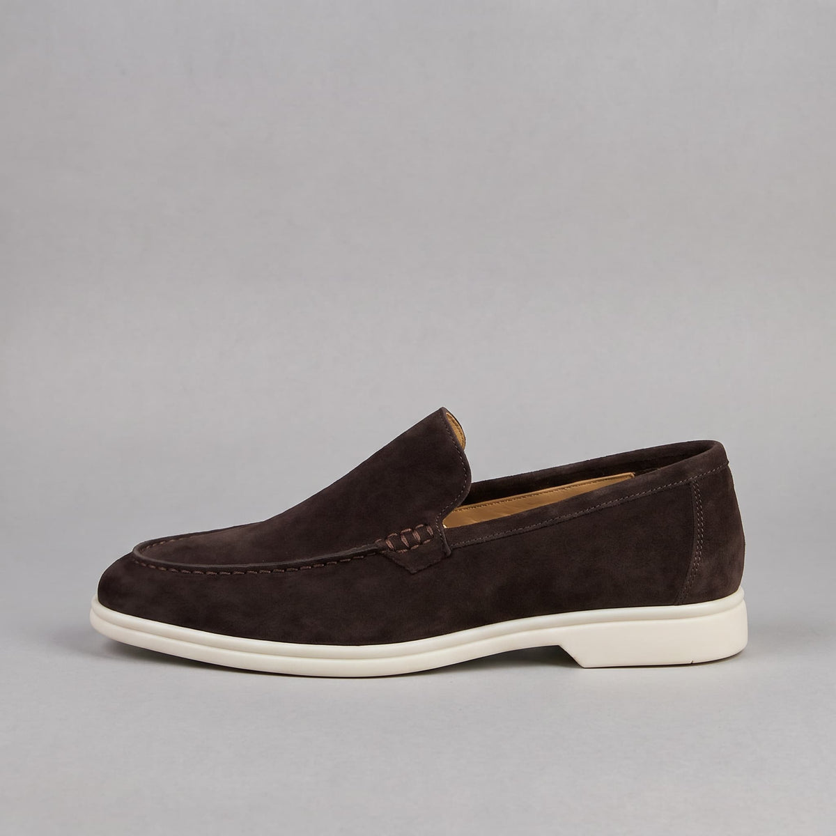 Mocassins homme en daim, coloris Marron foncé