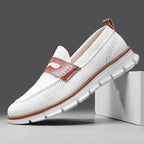 Mocassins homme en maille, coloris Blanc