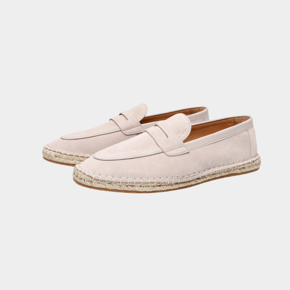 Mocassins homme espadrille à mors, coloris Blanc cassé