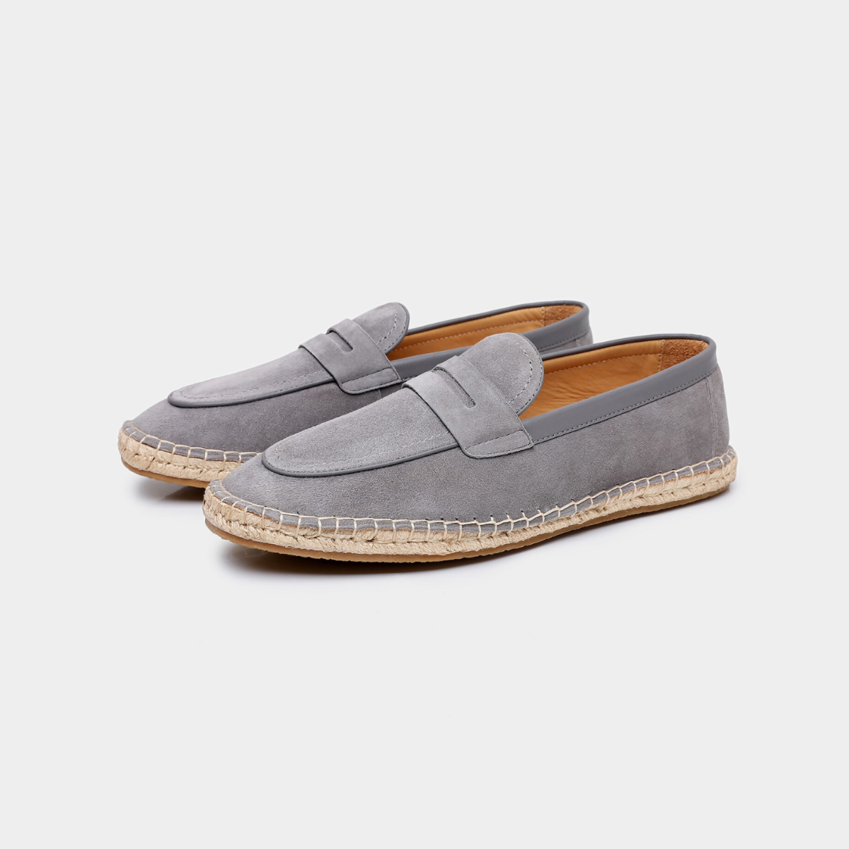 Mocassins homme espadrille à mors, coloris Gris clair