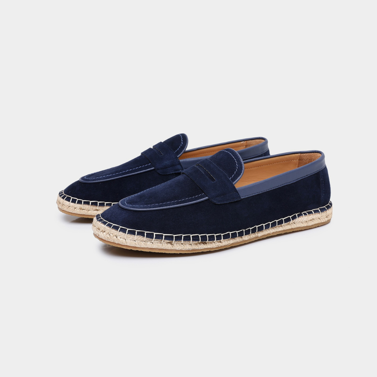 Mocassins homme espadrille à mors, coloris Bleu marine