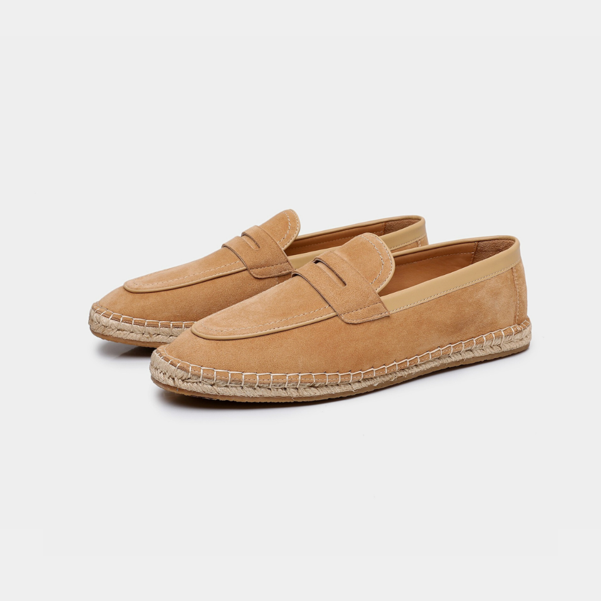 Mocassins homme espadrille à mors, coloris Marron clair