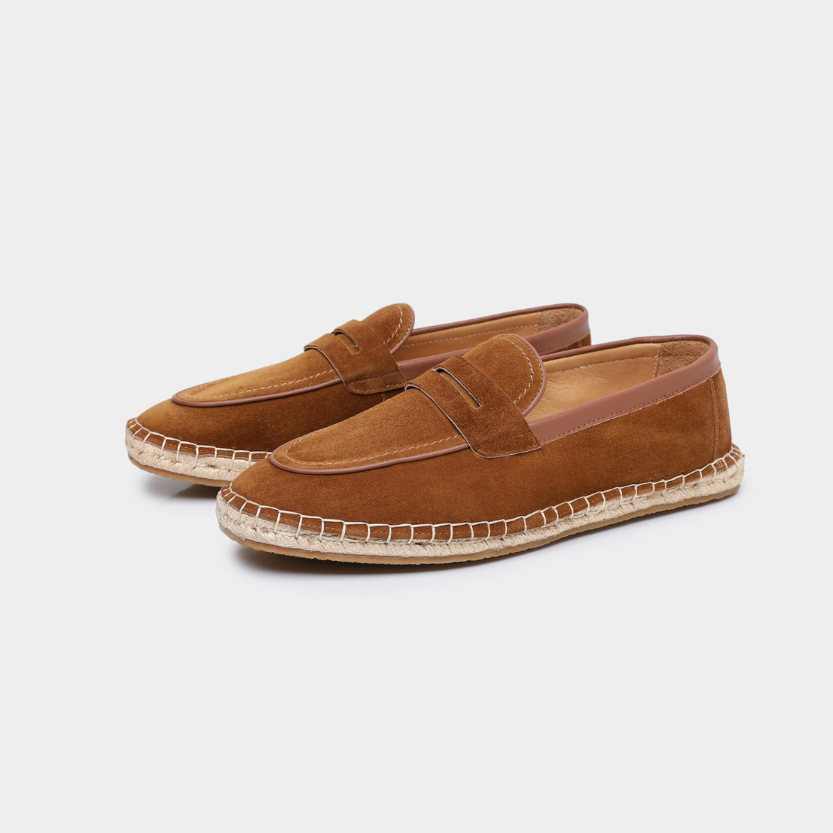 Mocassins homme espadrille à mors, coloris Marron