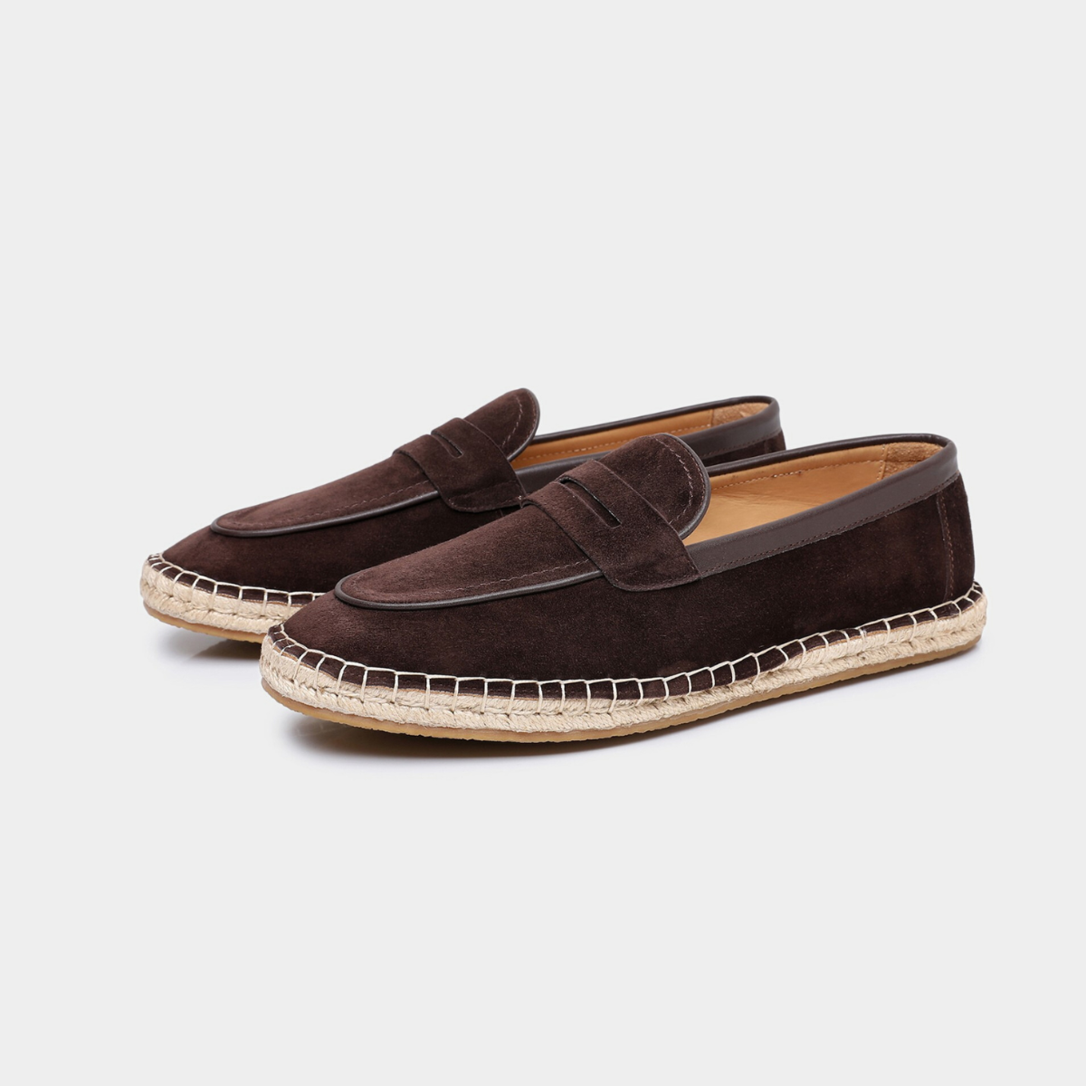 Mocassins homme espadrille à mors, coloris Marron foncé
