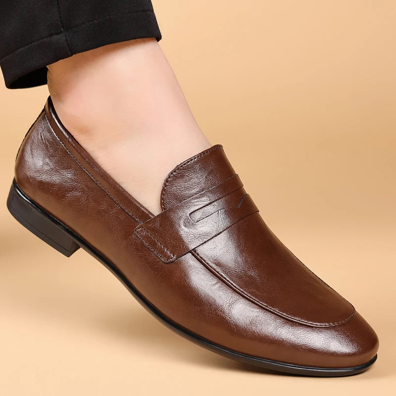 Mocassins homme lisses, coloris Marron