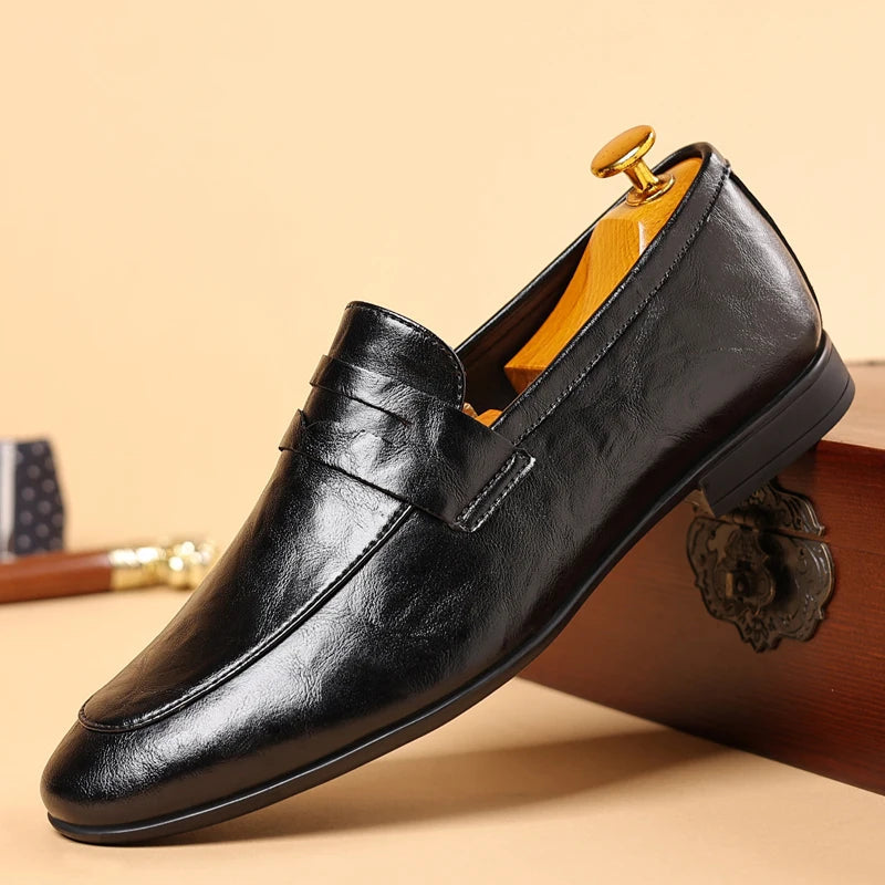 Mocassins homme lisses, coloris Noir