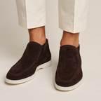 Mocassins homme montants à enfiler, coloris Brun foncé