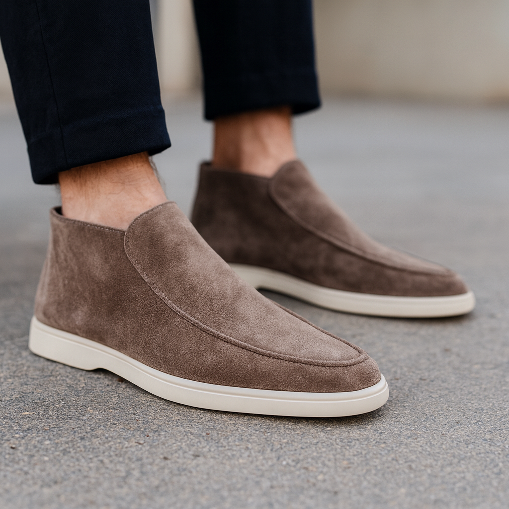 Mocassins homme montants à enfiler, coloris Marron