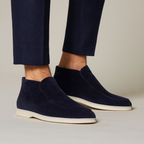 Mocassins homme montants à enfiler, coloris Bleu foncé