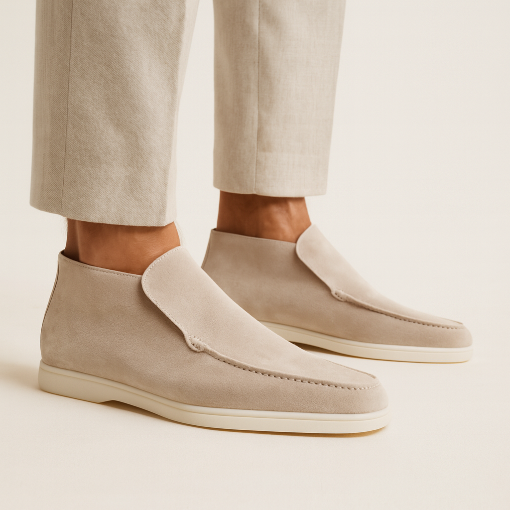 Mocassins homme montants à enfiler, coloris Brun clair