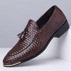 Mocassins homme à pampilles tressés, coloris Marron