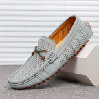 Mocassins homme perforés, coloris Gris