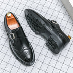 Chaussures homme à bride perforées, coloris Noir