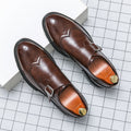 Chaussures homme à bride perforées, coloris Marron