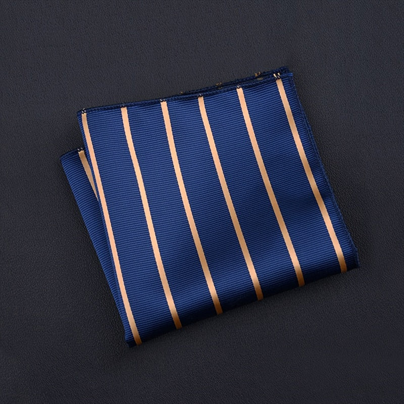 Mouchoir homme à rayures, coloris Bleu Marine/Jaune