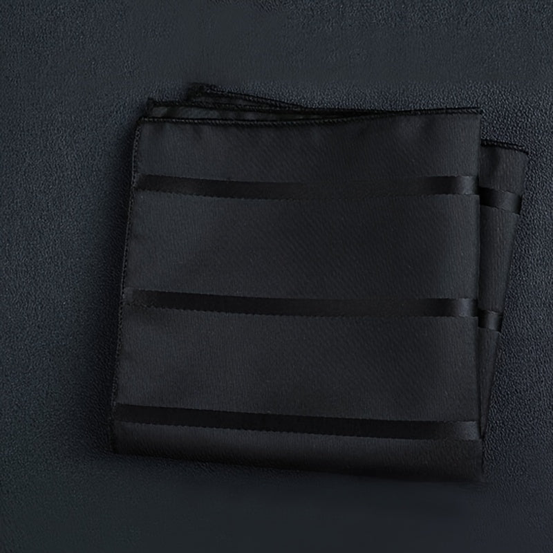 Mouchoir homme à rayures, coloris Noir/Charbon