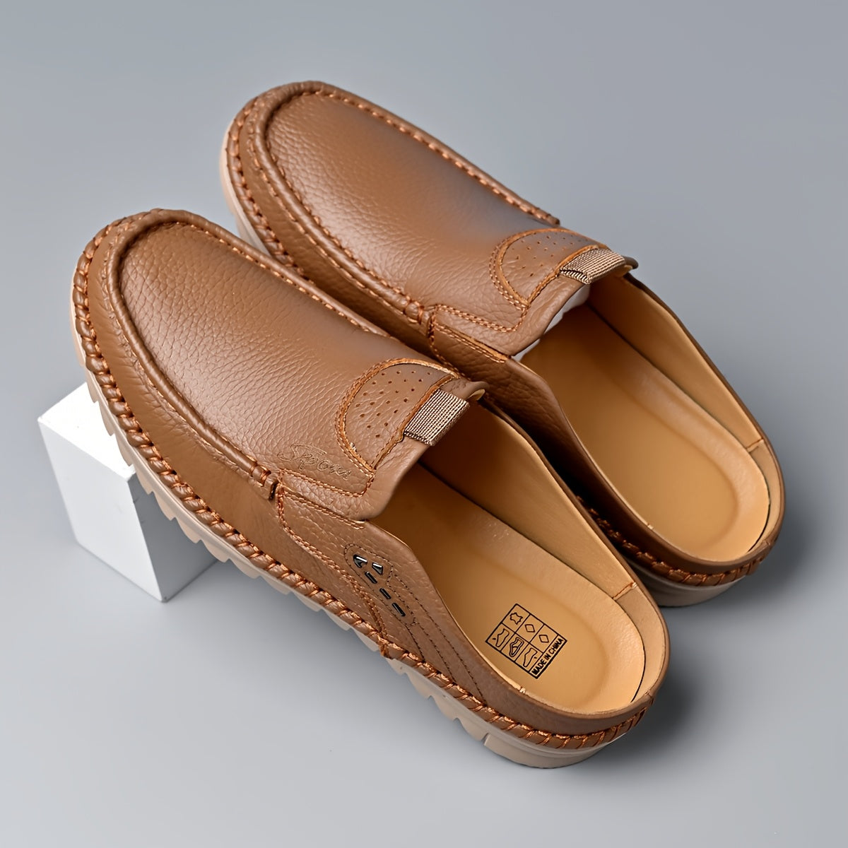 Mules homme à bout fermé, coloris Marron