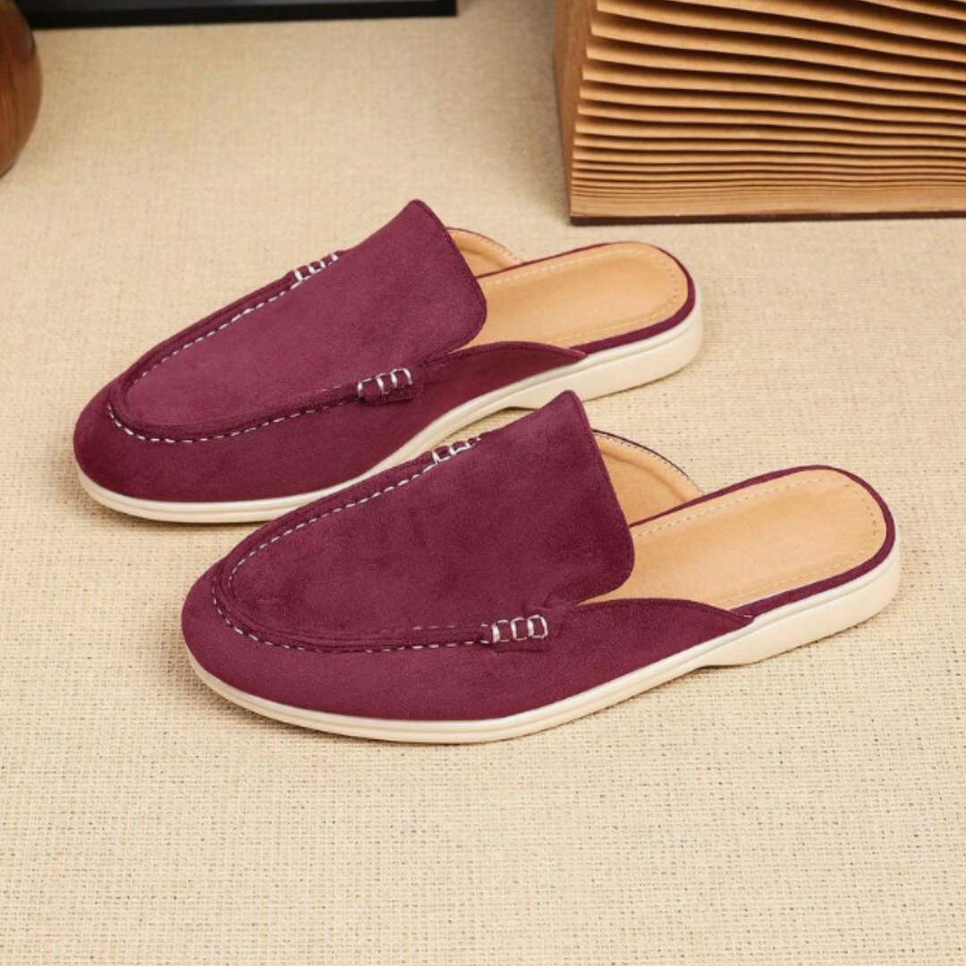 Mules homme à détail métallique, coloris Bordeaux