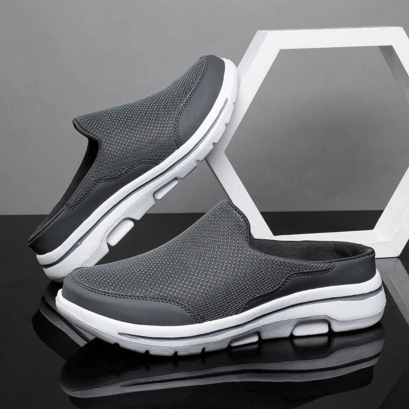 Mules homme en maille, coloris Gris