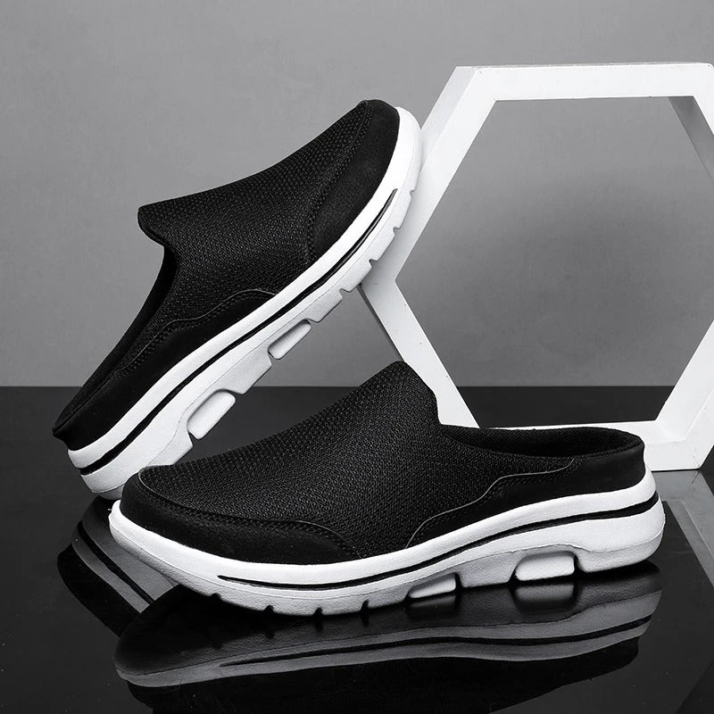 Mules homme en maille, coloris Noir