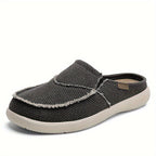 Mules homme en toile texturée, coloris Gris fonce