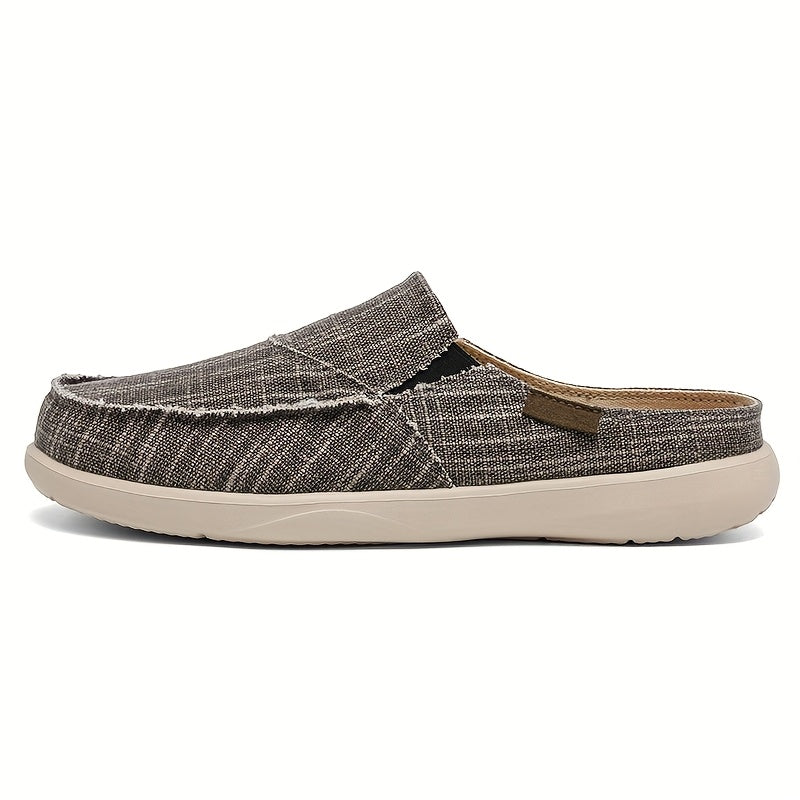 Mules homme en toile texturée, coloris Gris