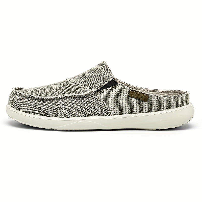 Mules homme en toile texturée, coloris Vert