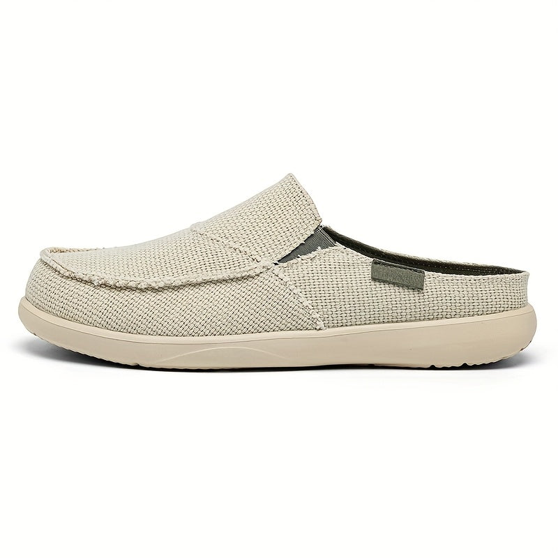 Mules homme en toile texturée, coloris Beige