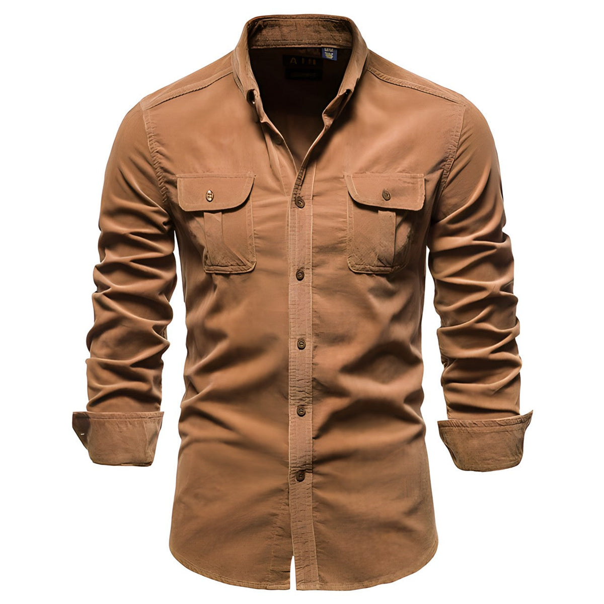 Chemise casual homme coton, coloris Brun