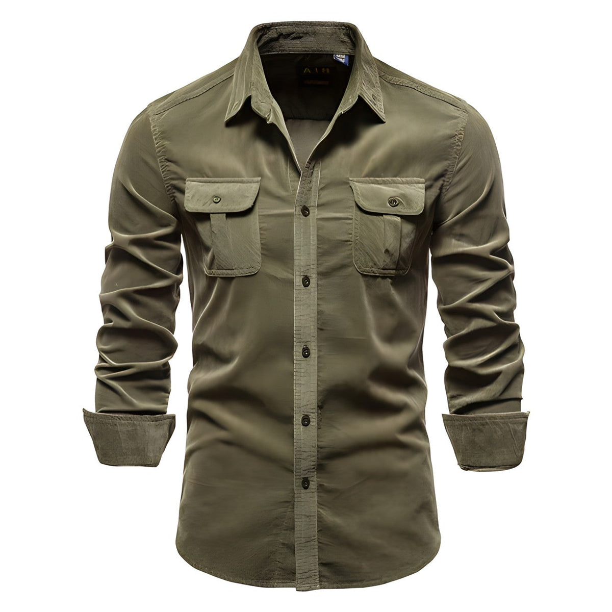 Chemise casual homme coton, coloris Vert clair