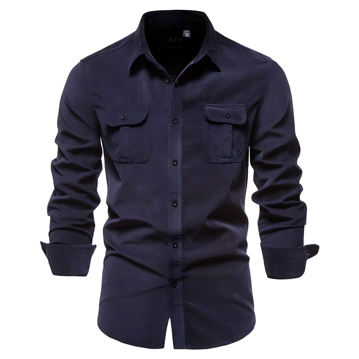 Chemise casual homme coton, coloris Bleu marine