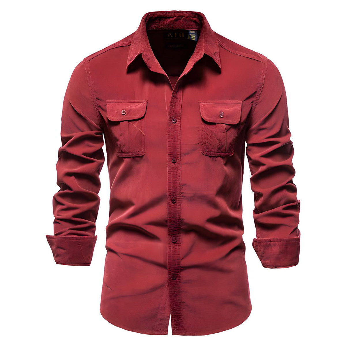 Chemise casual homme coton, coloris Rouge
