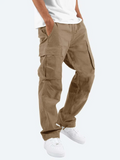 Pantalon cargo homme à cordon, coloris Marron, vue principale