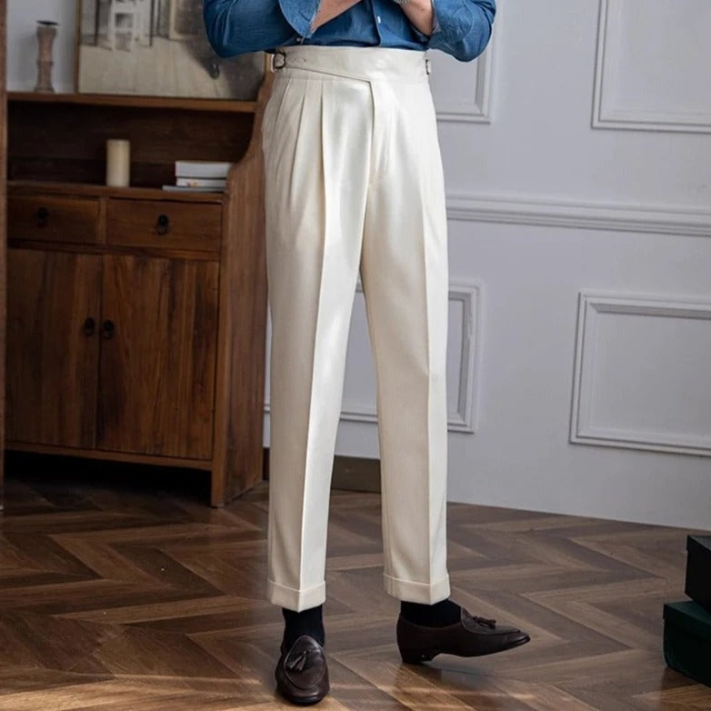 Pantalon homme à pinces, coloris Blanc