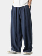 Pantalon homme coupe ample, coloris Bleu marine