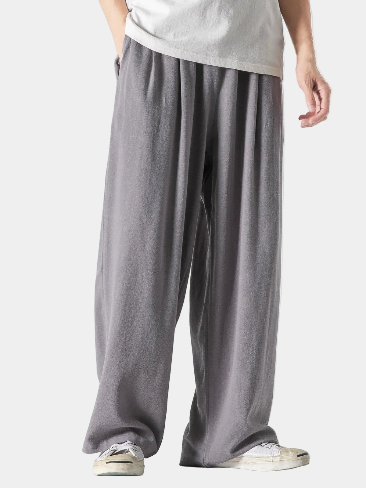 Pantalon homme coupe ample, coloris Gris