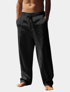 Pantalon homme droit à cordon, coloris Noir