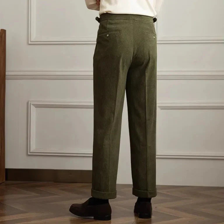 Pantalon homme plissé en velours côtelé, vue 4