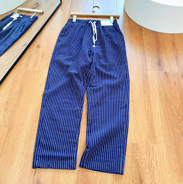 Pantalon homme rayé ample, coloris Bleu