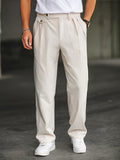 Pantalon homme taille boutonnée, coloris Beige, vue principale
