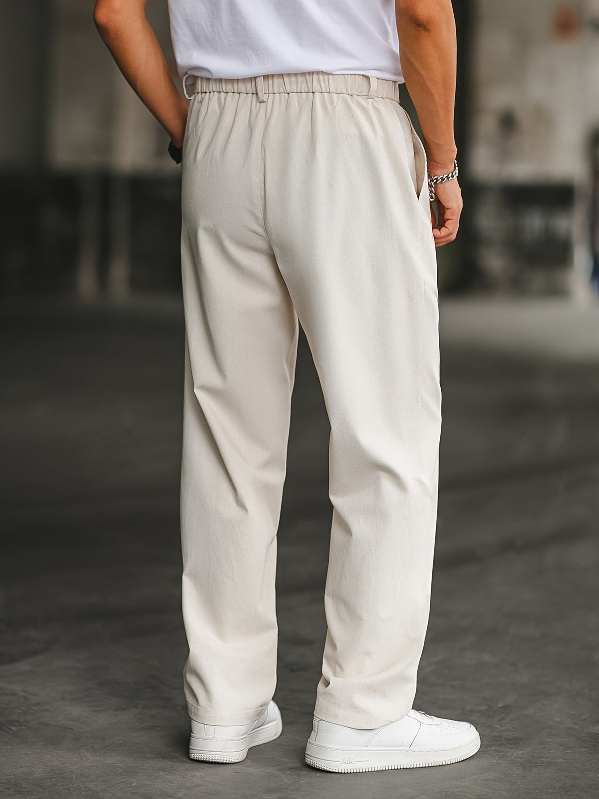 Pantalon homme taille boutonnée, coloris Beige, vue 2
