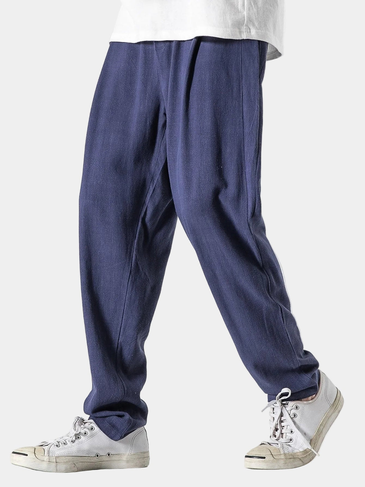 Pantalon homme taille élastique, coloris Bleu marine