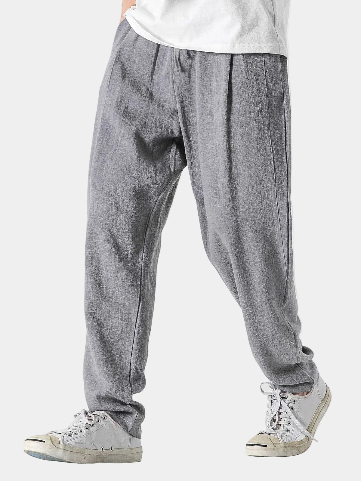 Pantalon homme taille élastique, coloris Gris