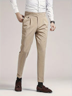 Pantalon homme taille haute, coloris Kaki