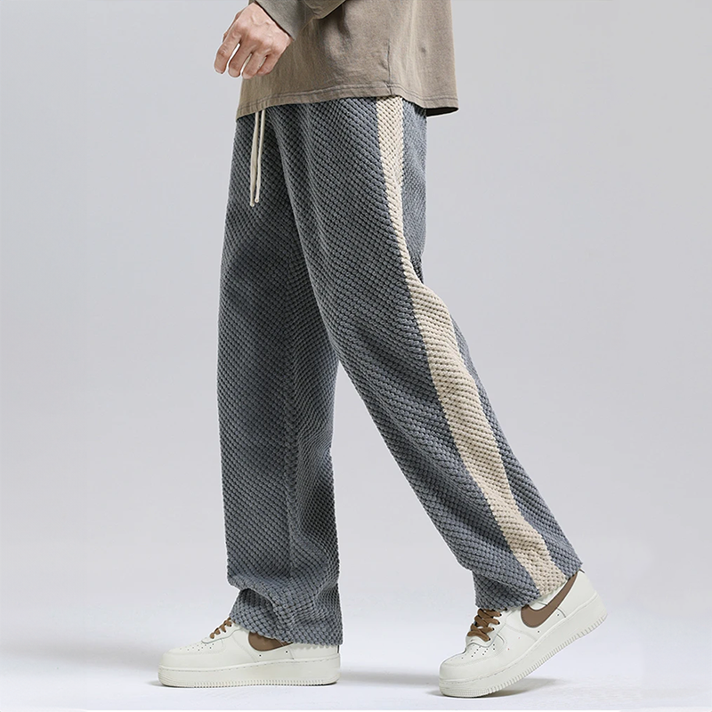 Pantalon homme texturé à cordon, coloris Gris