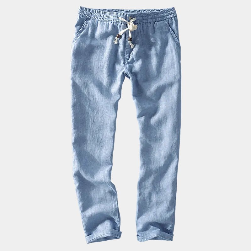 Pantalon homme coupe droite, coloris Bleu